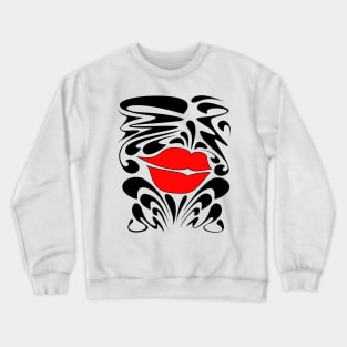 Red Decorative Funky lips Crewneck Sweatshirt